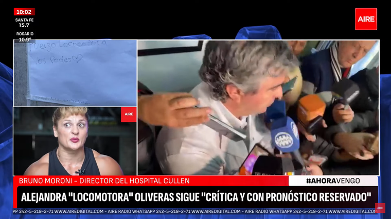 Preocupación por la salud de Alejandra Locomotora Oliveras. Foto: captura de video YouTube/ Aire de Santa Fe. Preocupación por la salud de Alejandra Locomotora Oliveras. Foto: captura de video YouTube/ Aire de Santa Fe. 