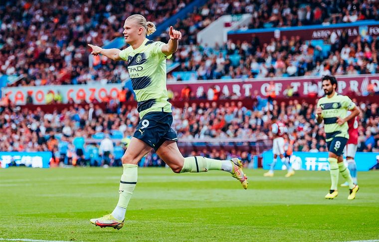 Manchester City - Aston Villa El noruego Haaland volvió a convertir en la Premier League.