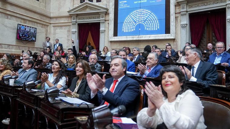 La oposición celebra el quórum en Diputados para debatir los vetos de Javier Milei. La oposición celebra el quórum en Diputados para debatir los vetos de Javier Milei.