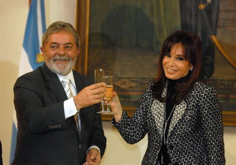 Cristina Kirchner junto a Lula Da Silva. Foto: NA