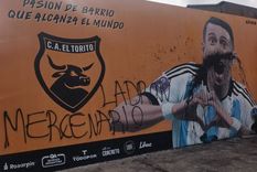 El mural de Ángel Di María en El Torito, vandalizado nuevamente en Rosario. El mural de Ángel Di María en El Torito, vandalizado nuevamente en Rosario.