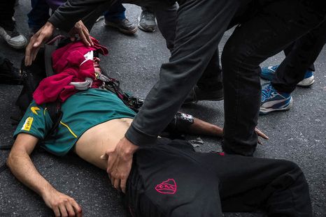 El fotógrafo Pablo Grillo el día en que fue herido por una bomba de gas lacrimógeno. El fotógrafo Pablo Grillo el día en que fue herido por una bomba de gas lacrimógeno.