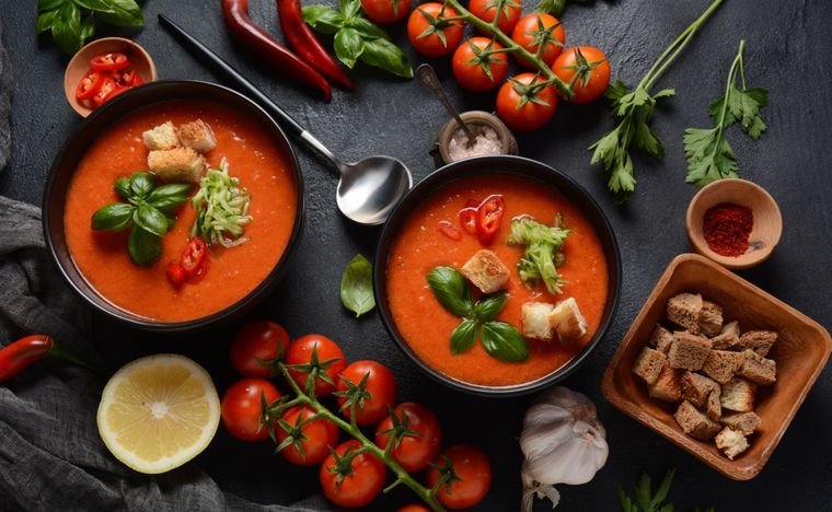 Admira esta deliciosa y tradicional sopa fría española ¡una auténtica exquisitez! Foto: Shutterstock