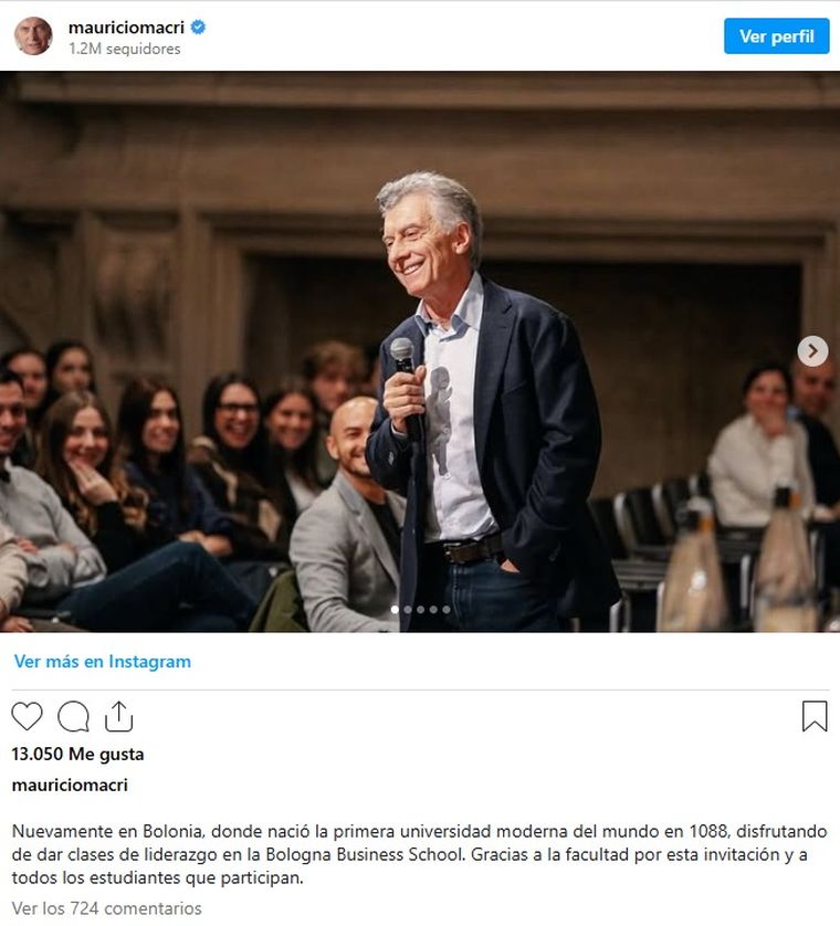 Mauricio Macri en Bolonia