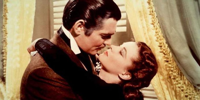 Clark Gable y Vivien Leigh en Lo que el viento se llevó. Foto: www.filmaffinity.com/es