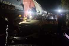 El tren de carga colisionó a una camioneta en Maipú y hay dos heridos Foto: Ministerio de Seguridad de Mendoza