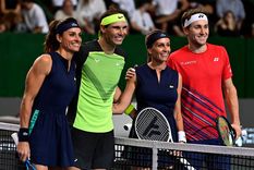 Rafael Nadal y Gabriela Sabatini En una exhibición en Parque Roca, Nadal y Sabatini hicieron dupla ante el noruego Casper Ruud y Gisela Dulko.