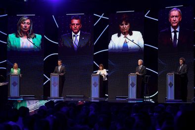 MDZol | Los cinco candidatos presidenciales tuvieron su primer cara a cara en el debate electoral realizado en Santiago del Estero Foto: Noticias Argentinas