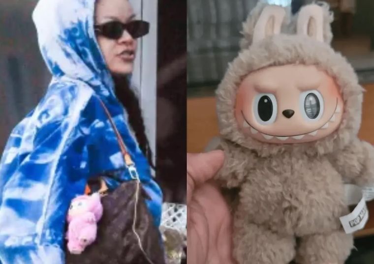 Rihanna con su muñeco Labubu. Rihanna con su muñeco Labubu.