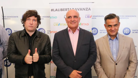 Rosales, Espert y Milei, juntos.&nbsp;
