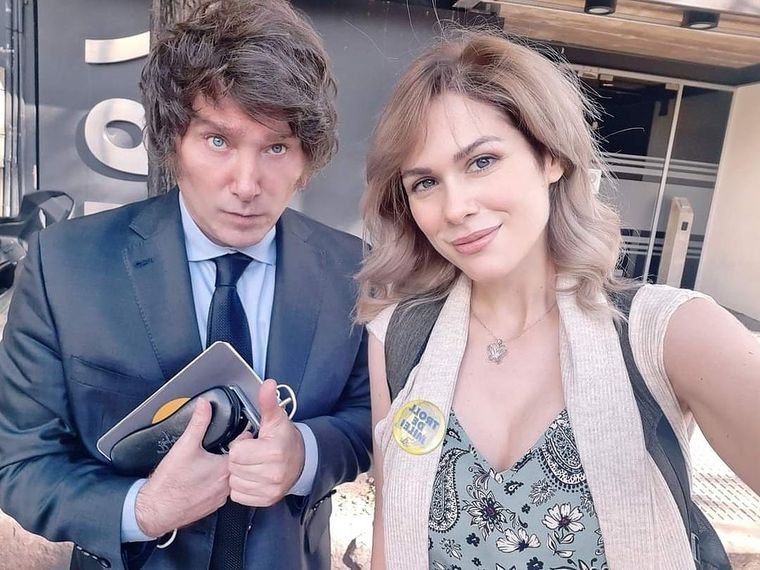 Lilia Lemoine y Javier Milei juntos en la campaña libertaria