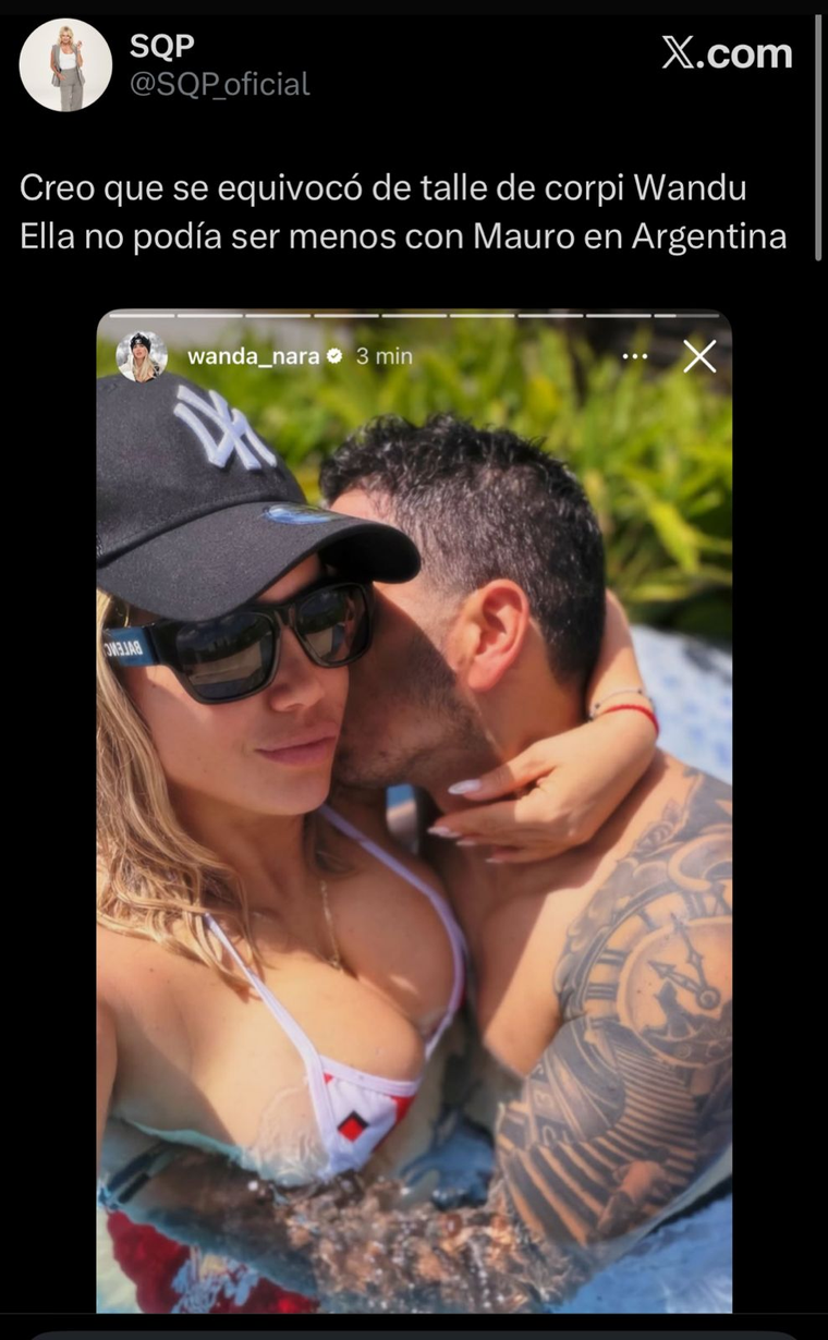 Wanda Nara y Martín Migueles. Créditos: X Wanda Nara y Martín Migueles. Créditos: X