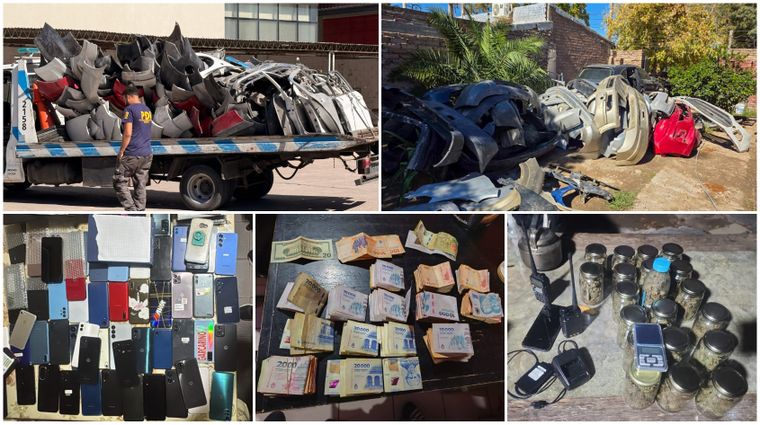 Autopartes, drogas, dinero, inhibidores de alarmas y autopartes, parte del secuestro durante el megaoperativo.&nbsp;