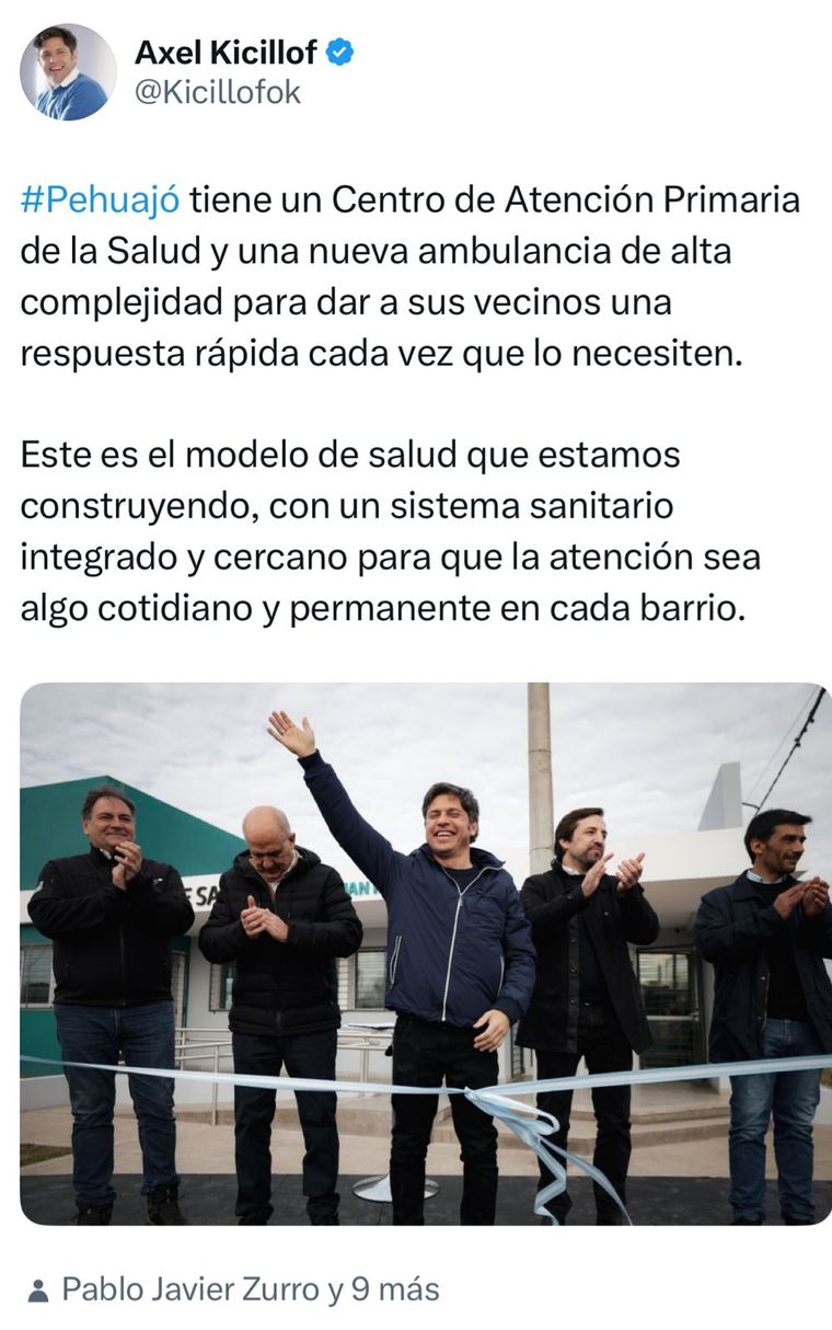 Axel Kicillof inauguró un Centro de Atención Primaria de la Salud y entregó patrulleros en Pehuajó Axel Kicillof inauguró un Centro de Atención Primaria de la Salud y entregó patrulleros en Pehuajó