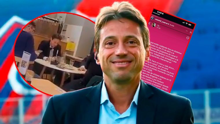 Marcelo Moretti fue escrachado en un bar y luego se expidió en sus estados de WhatsApp. Foto: NA y capturas redes sociales.