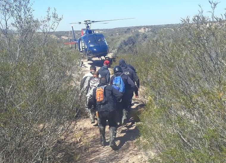 Por las características del lugar, hubo que sacar al herido por vía aérea