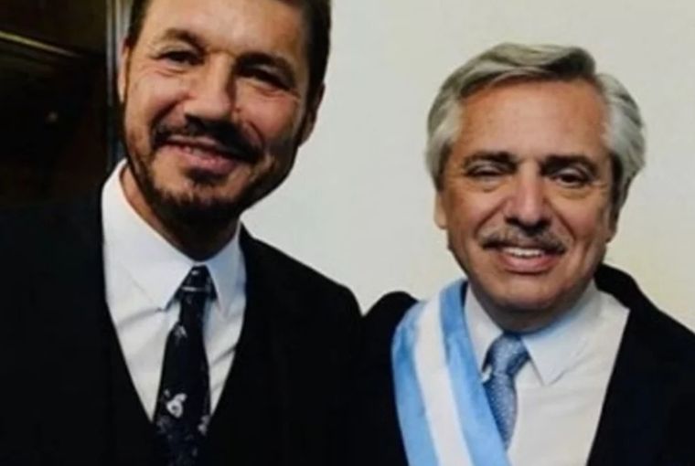 Marcelo Tinelli junto al presidente Alberto Fernández.