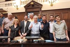 Guillermo Pereyra y su equipo, el día que dejó la banca de diputado provincial.