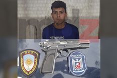 Tomás Lara, el joven de 18 años detenido tras el tiroteo y el arma reglamentaria recuperada.&nbsp;