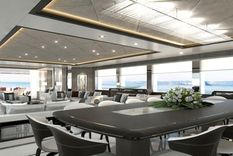 Imagen del interior del lujoso yate. Foto: https://majesty.gulfcraftinc.com/