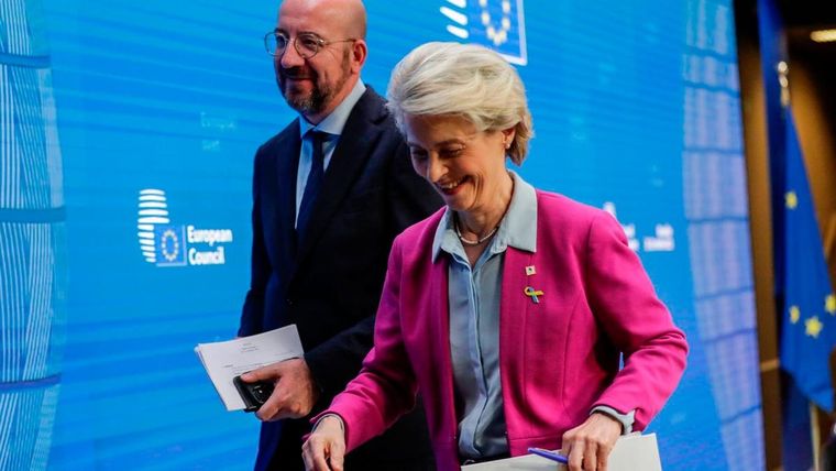 Charles Michel y Ursula von der Leyen al concluir el encuentro Foto: 20minutos.es