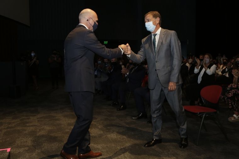 Suarez y Dalmiro Garay, presidente de la Corte, en el acto de inicio del año judicial. Foto: Poder judicial