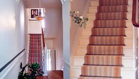 Una alfombra es una escalera es una medida de seguridad sensata que permite agregar una textura y una estética agradable a ese lugar. Foto: Farrow & Ball y  Brintons.