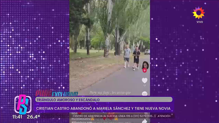 Cristian Castro habría engañado a su pareja con otra mujer. Foto: captura de video / El Trece. Cristian Castro habría engañado a su pareja con otra mujer. Foto: captura de video / El Trece.