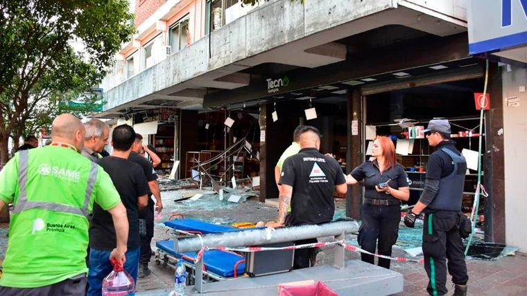 Explosión en un comercio de Florencio Varela Foto: Télam
