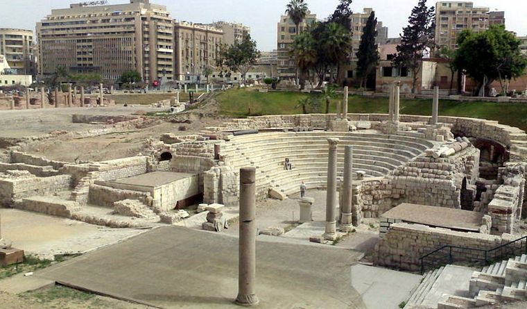 El Anfiteatro de Alejandría, tesoro de la humanidad. Foto: Wikipedia.
