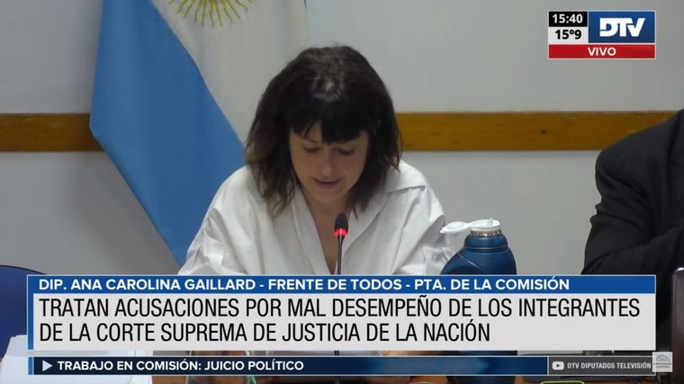 Comisión de juicio político Foto: Captura de pantalla