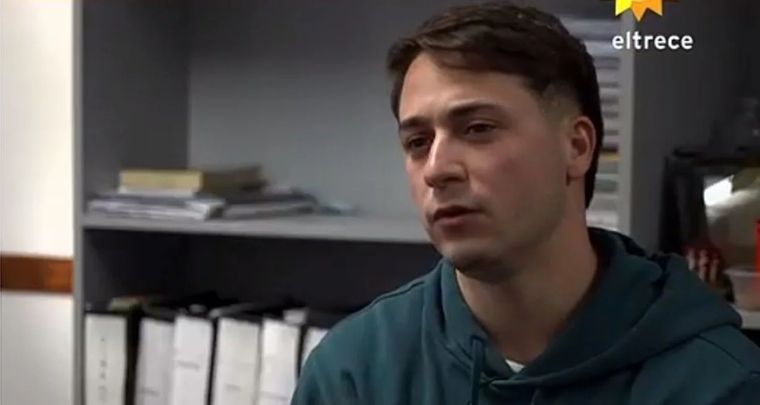 Los detalles del detrás de escena de la nota a Máximo Thomsen Foto: captura de video El Trece