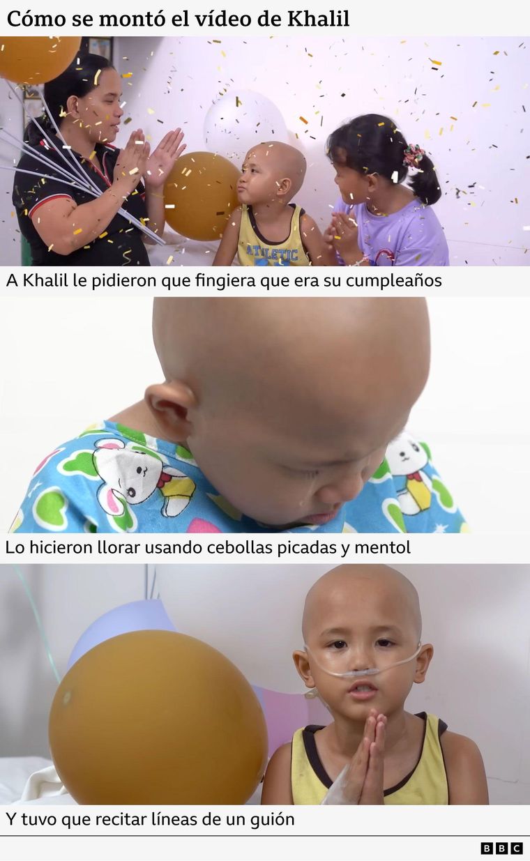Imágenes del video que los estafadores grabaron de Khalil.