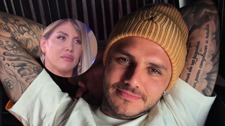 El jugador prepara un contraataque letal. Fotos: Instagram/ @mauroicardi/ captura de video: Telefe. 