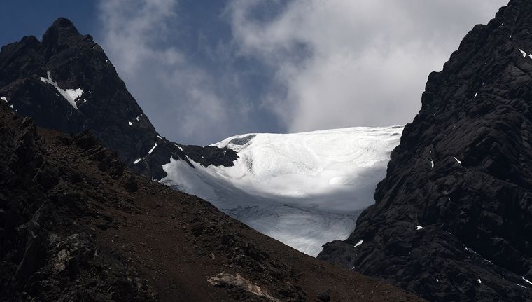 El glaciar del cerro Tolosa en Las Cuevas. El glaciar del cerro Tolosa en Las Cuevas.