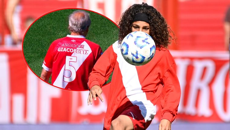 Con la presencia de Rubén Giacobetti y un imitador de Maradona, Argentinos homenajeó al 10. Foto: Fotobaires y captura ESPN