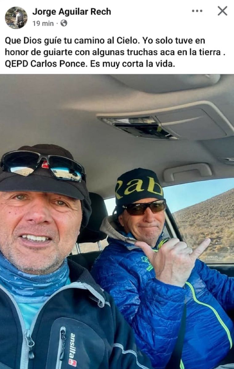 Carlos Ponce tenía 59 años, era pescador, y murió ahogado en un arroyo en Malargüe Foto: Redes sociales