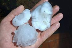 Vecinos registraron imágenes del granizo de gran tamaño que cayó durante una breve pero violenta tormenta.