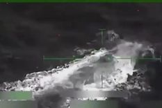 La embarcación atacada donde sobrevivieron un colombiano y un ecuatoriano. La embarcación atacada donde sobrevivieron un colombiano y un ecuatoriano.