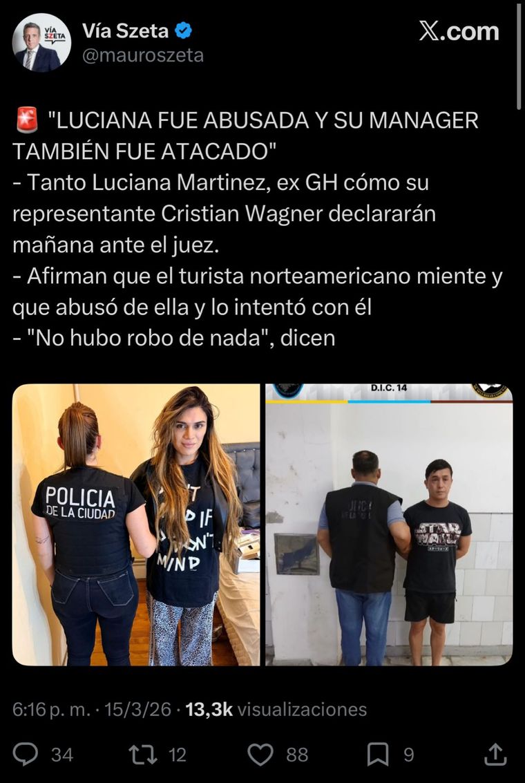 Mauro Szeta sobre la ex GH. Mauro Szeta sobre la ex GH.