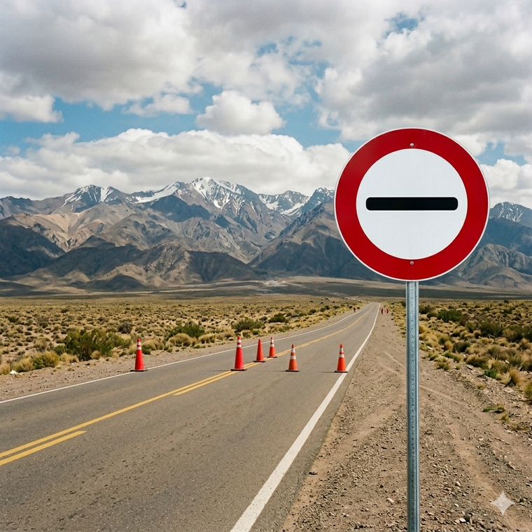 Muchos conductores confunden esta señal vial con la clásica indicación de contramano. Foto: Gemini IA