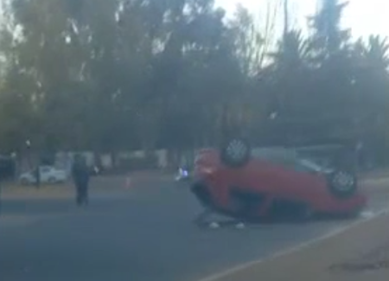 La escena del accidente en el Parque General San Martín. 
