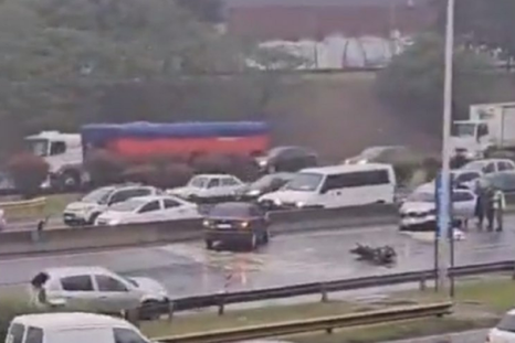 Choque múltiple en la Ricchieri Foto: NA