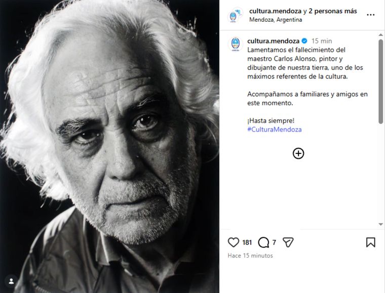 El comunicado de Cultura Mendoza. El comunicado de Cultura Mendoza.