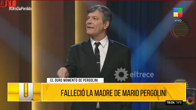 Mario Pergolini recordó a su madre en Otro Día Perdido. Mario Pergolini recordó a su madre en Otro Día Perdido. 