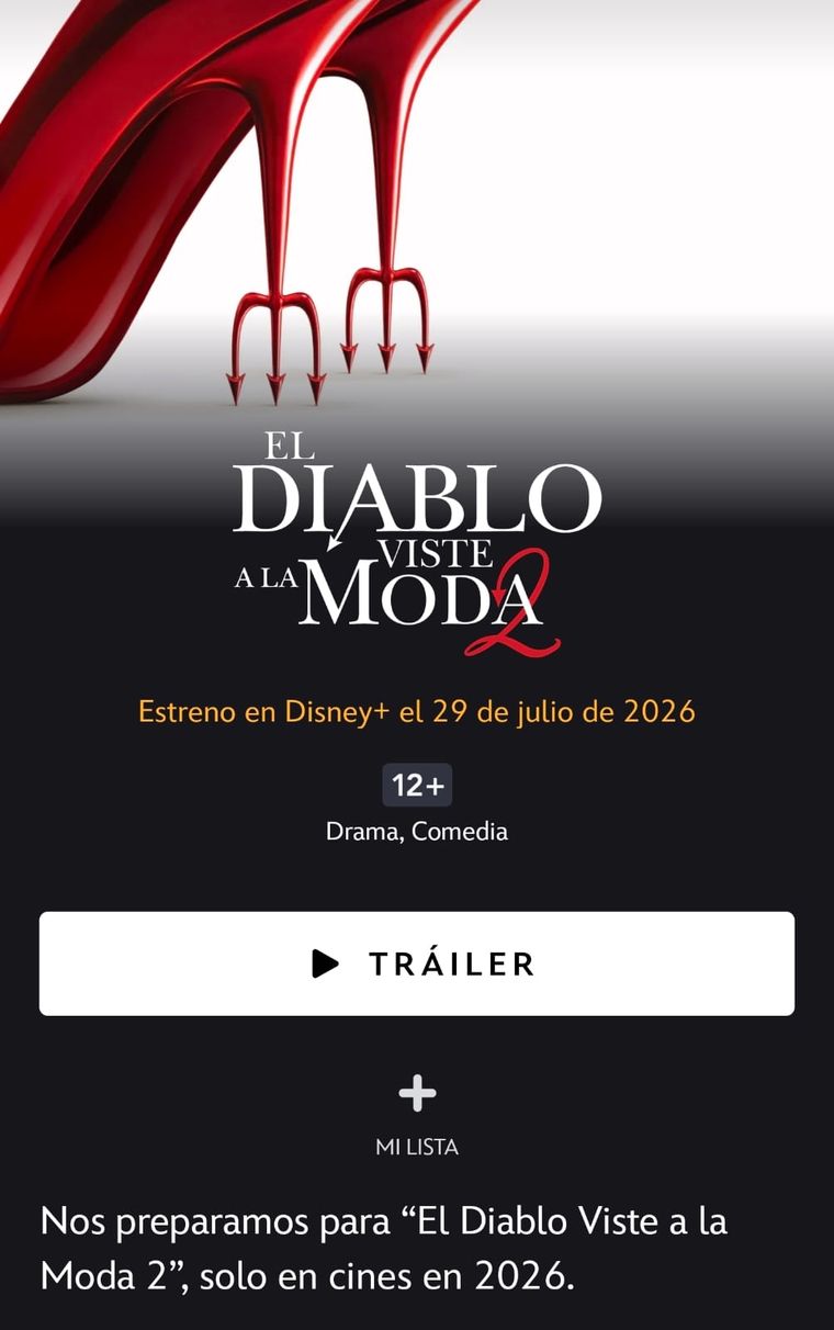 Disney Plus confirmó el estreno de El Diablo Viste a la Moda 2. Disney Plus confirmó el estreno de El Diablo Viste a la Moda 2. 