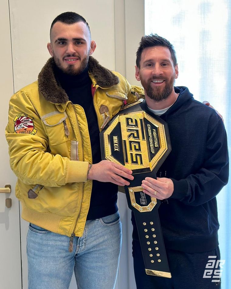 Messi y Staropoli, en la casa de la Pulga Foto: @pepilaureanocb