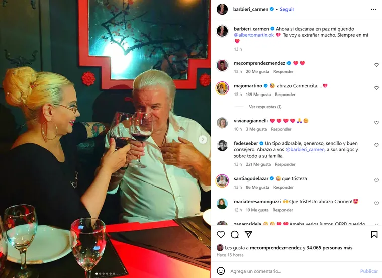 Carmen Barbieri y Alberto Mart&iacute;n. Cr&eacute;ditos: Instagram / albertomartin.ok