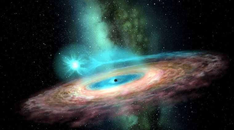 Las ondas gravitacionales son provocadas por el torbellino de gigantescos agujeros negros Foto: TheConversation.