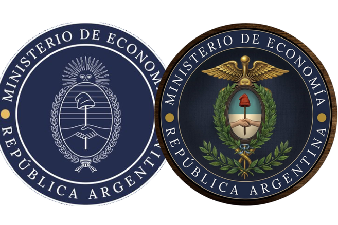 El viejo sello del Ministerio de Economía y su nueva versión. Fuente: Elaboración propia/MDZ